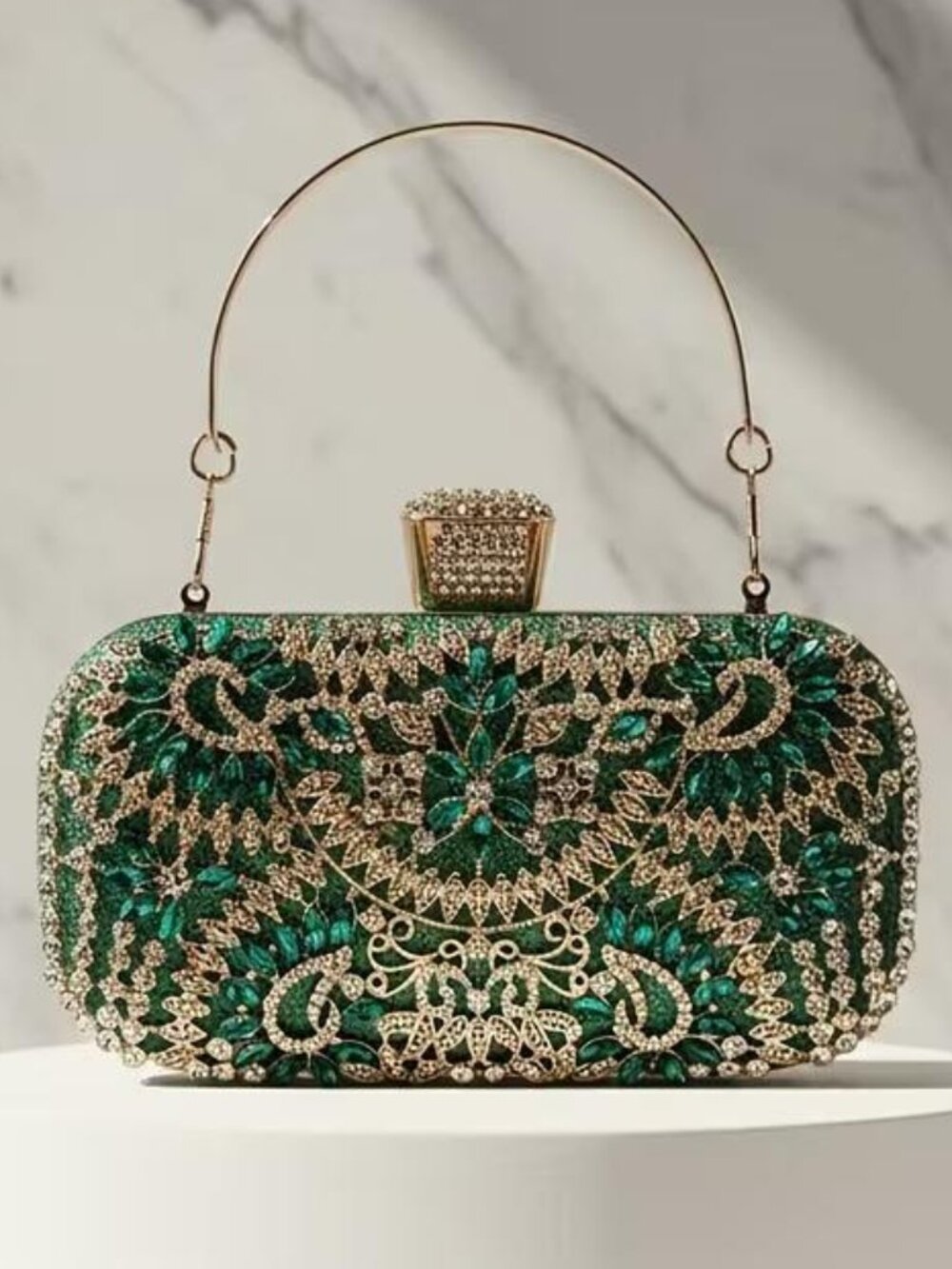 GOLD & GREEN EVENING BAG